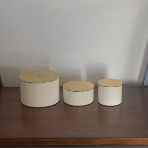 Vintage 90s Ikea cream and gold storage catch all containers- set of 3